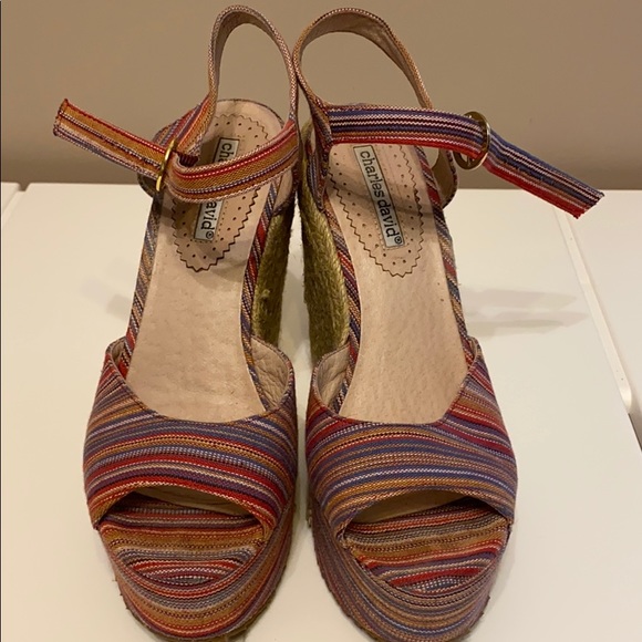 Striped multicolor wedges - Picture 4 of 4